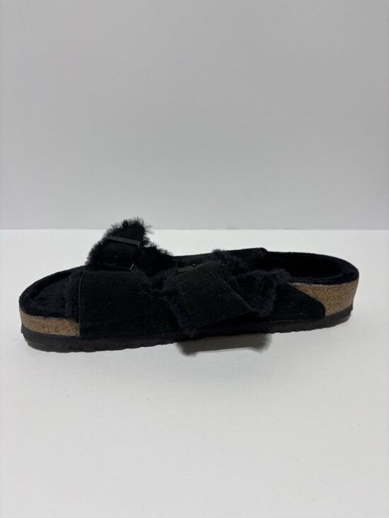 Birkenstock Men’s Arizona Shearling Suede Sandals Black, Size US 10 M, EUR 43 main image 4